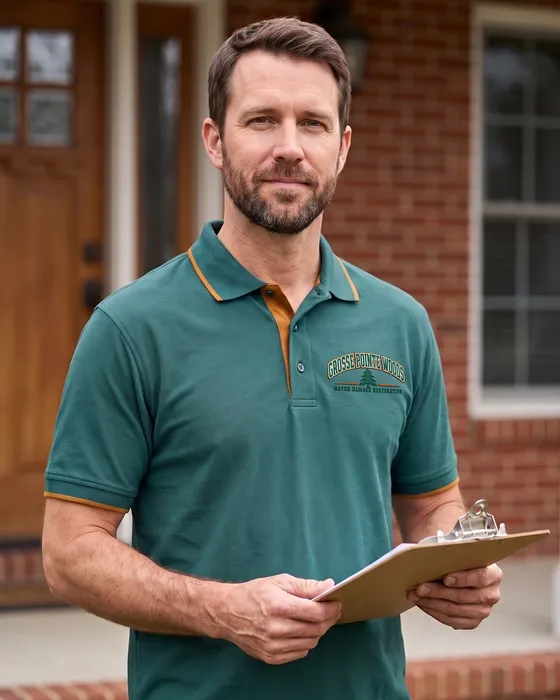 A restoration technician in the company uniform